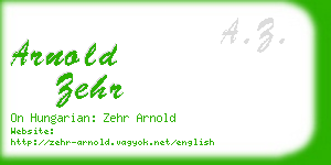 arnold zehr business card